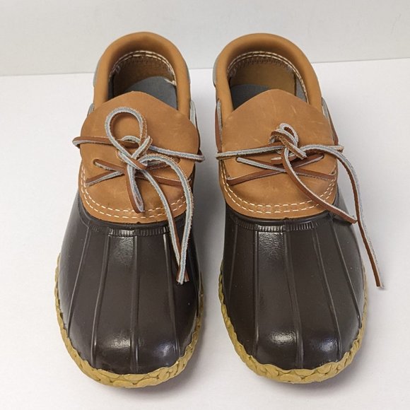 L.L. Bean Low Bean Duck Boots, Tan/Navy, Women's 9 Narrow (2A) - Picture 3 of 6